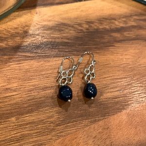 Navy Silver tone earrings. Great used condition